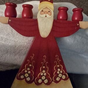 Festive Red Santa Candle Holder